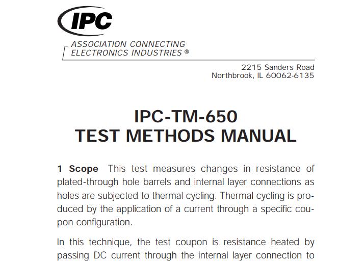 IPC-TM-650 TEST METHODS MANUAL